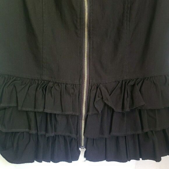 Grunge Emo Sleeveless Tiered Pleated Zip Up Vest Studs Whimsy Goth Womens Size S - Picture 4 of 13